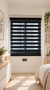 Persianas motorizadas Zebra de la serie WINHOME Motorolize con control remoto para proyectos de desarrollo residencial, dormitorios y salas de estar, personalizadas. - Product Image 1