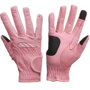 Gants d'équitation en cuir véritable pour homme, couleur unie, fermeture auto-agrippante, coupe classique, avec grip, 2026 - Product Image 6