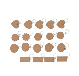 MDF Keychain Square Shape Eco-Friendly MDF Keyrings With Metal <b>Rings</b> For Home Keys - Product Image 3