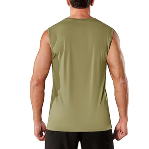 Premium Drop Armhole Muscle Fitted Tank High Performance Fitted Sleeveless Tops Hot - Product Image 1