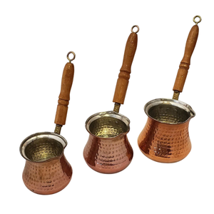 Premium Hammered Copper Turkish <b>Coffee</b> Maker Vintage Style Copper Ibrik With Heat-Resistant Handgrip Multi-Purpose Milk Warmer - Product Image 2