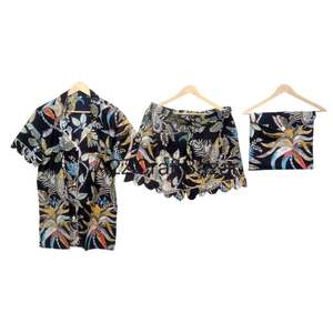 Conjunto de Pijama de Algodón 100% Puro, Lujoso, Elegante, Romántico, Clásico, para Vacaciones de Verano, con Estampado a Mano, Pantalones Cortos Tipo Canguro, Transpirable - Product Image 4