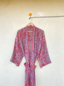 Naranja indio seda vintage indio hecho a mano Sari kimono - Product Image 3