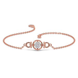 Interwoven Oval Link Diamond Accent <b>Bangle</b> <b>Bracelet</b> - Product Image 1