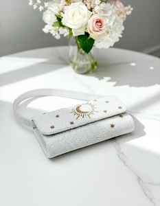 Sac fourre-tout personnalisé en perles de verre pour cadeau de demoiselle d'honneur de mariage, motif floral bleu, artisanat certifié MS - Product Image 5