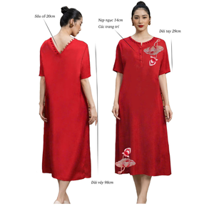Vestido de 23 cm de largo de manga, para noche, fiesta, café y oficina, 80 cm, material de lino A21, estilo chic, silueta recta, de Vietnam. - Product Image 5