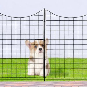 Recinzione da giardino decorativa in metallo a 5 pannelli 36 \ "L X 39 \" H + 1 cancello senza scavare barriera per cani per animali - Product Image 2