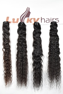 Extensions de cheveux humains indiens bouclés naturels noirs de 28 pouces, alignés sur les cuticules, non traités, ondulations profondes lâches, vente en gros - Product Image 6