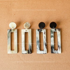 High Quality Handmade Buffalo Horn Drop <b>Earrings</b> Hot Selling Natural Home with Pearl Wholesale Price - Product Image 3
