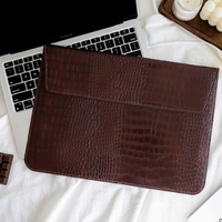 Funda de Cuero Personalizada con Patrón de Cocodrilo para Laptop, con Nombre Personalizado, para Laptops de 13 y 15 Pulgadas, Regalo