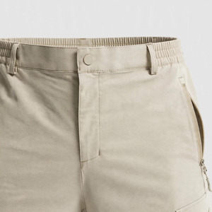 Shorts de randonnée cargo en toile respirante tricotée unie pour hommes, taille haute, séchage rapide, poches Bermuda, style décontracté, fermeture à cordon - Product Image 6