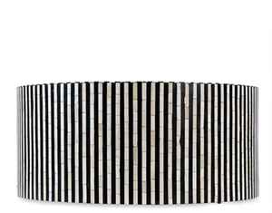 Mesa de Centro Redonda de Nácar con Diseño Floral en Blanco y Negro, Hecha a Mano, Decoración de Lujo para Sala de Estar - Product Image 4