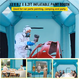 Tenda Gonfiabile Portatile per Verniciatura Auto 13x8x8ft con Illuminazione LED e Sistema di Filtraggio dell'Aria, 2 Ventilatori - Product Image 2