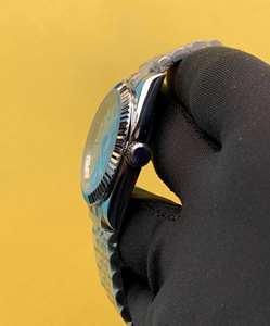 BOJ Plain R.O.L.E.X.02 41mm Index Dial Fluted Bezel Stainless Steel Dual Movement Moissanite 3BAR Water Resistant Hidden <b>Watch</b> - Product Image 3