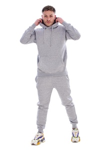Conjunto Deportivo para Hombre, Gris, Estampado, Cortavientos, con Capucha, Manga Larga, Color Sólido, Sudadera Informal, Pantalones con Bolsillos Laterales, Corte Regular - Product Image 2
