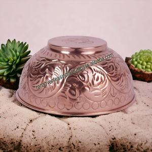 Cuenco para mezclar de cobre tallado en relieve-Cuenco para servir de fiesta de diseño moderno para batir huevos de caramelo de ensalada - Product Image 3