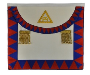 Compre delantal masónico Royal Arch Grand Chapter con bordado de hilo metálico de primera calidad del Reino Unido, delantal de logia personalizado. - Product Image 1
