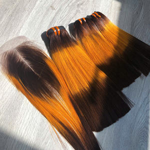 100% extensiones de cabello humano vietnamita recto de hueso en tres tonos cutícula alineada completa para mujeres negras fabricación de pelucas - Product Image 1