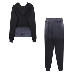 Conjunto Deportivo de Invierno de Corte Regular, 100% Algodón, con Pedrería, para Uso Diario, Sudadera con Capucha y Pantalones Deportivos Brillantes de Primera Calidad - Product Image 2