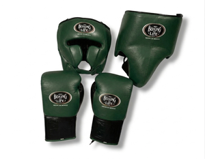 Protective <b>Boxing</b> Training <b>Set</b> Including Headgear and Lace Up Gloves for Athletes Gym Training and Practice - Product Image 2