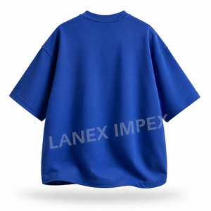เสื้อยืดลายกราฟิกฮาโลวีนแบบกำหนดเอง พิมพ์ลายนูน 3 มิติ ลายฟักทองและค้างคาว สีน้ำเงิน ทรงโอเวอร์ไซส์ ผ้าฝ้าย สำหรับผู้ชายและผู้หญิง สไตล์สตรีทแวร์ลำลอง - Product Image 3