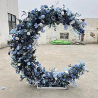 GOG094 Fausse toile de fond pour mariage Studio Stage Event Decoration Arch Silk Hortensia Moon Flower Wall Arrangement 100cm Row 10 * 10ft