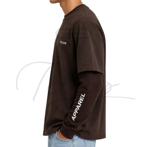 Camiseta para hombre de algodón, manga larga, color sólido, ropa masculina, manga completa - Product Image 5