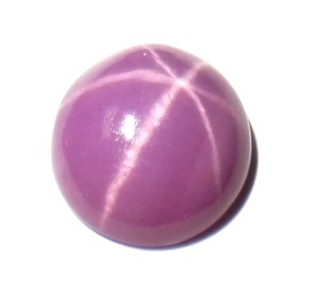 Rubis étoilé rond 10x10 mm 5,5 carats, cabochon poli créé en laboratoire avec effet étoile à 6 branches pour la fabrication de bijoux - Product Image 1