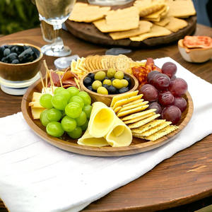 Assiette de présentation en bois d'acacia, taille personnalisée, ronde, fournisseur en gros, faite à la main, logo personnalisé - Product Image 6