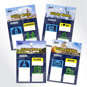 Colección de notas adhesivas creativas: marcadores de página minimalistas con temática de viajes y diseño de película transparente para regalos, planificación y suministros de oficina - Product Image 1