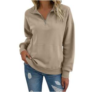 Sudaderas Oversize para Mujer al por Mayor con Cierre de 1/4, Ropa de Otoño, Estilo Casual y Holgado, Cómodas, 100% Algodón Felpa - Product Image 3