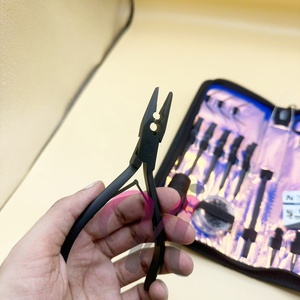 Kit d'outils d'extension de cheveux de haute qualité Micro lien pince perle tirant boucle outil Clips de sectionnement avec étui de protection - Product Image 5