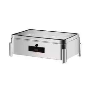 Marmite isotherme durable à finition bois avec couvercle en acier inoxydable martelé, chauffe-plats traditionnel, plat de service pour casseroles et couverts - Product Image 2