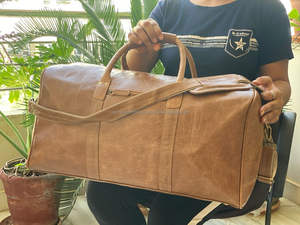 Nuevo bolso de equipaje de noche de cuero Crunch hecho a mano Real de alta calidad, bolso de equipaje de viaje de fin de semana de cuero de grano completo personalizado - Product Image 2