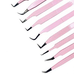 Pince à épiler professionnelle de haute qualité personnalisable en acier inoxydable, précision anti-magnétique, couleur arc-en-ciel, manucure lisse - Product Image 3