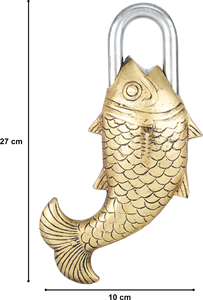 Cadenas en laiton en forme de poisson, design marin unique, cadenas en laiton artisanal pour collectionneurs, décoration intérieure - Product Image 4
