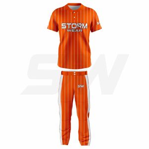 เสื้อเบสบอลแบบกำหนดเอง 2 กระดุม พร้อมโลโก้สีสันตามสั่ง ชุดทีมซอฟต์บอล OEM แบรนด์ส่วนตัว ชุดยูนิฟอร์มเบสบอลแบบกำหนดเอง - Product Image 1