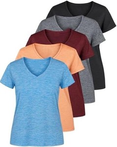 Camiseta de Mujer 2026, Superventas, Negra, Cuello Redondo, Manga Corta, Tejido Sólido de Secado Rápido, Corte Regular, Informal, para Todas las Temporadas, 100% Poliéster - Product Image 5
