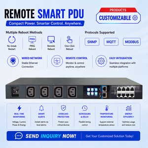 Intelligent PDU IEC C13 Sequence Switch Voltage Protection LCD Display Modbus MQTT SNMP LVD Industrial Use 240V Smart