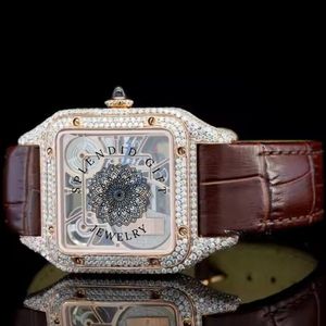 Montre unisexe de luxe, antique, à quartz, boîtier carré, bracelet en cuir jaune or, verre saphir, affichage analogique, écologique - Product Image 6