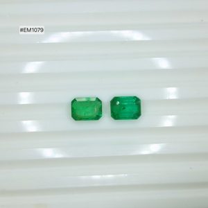 Émeraudes zambiennes taille octogonale, paire assortie, 3,65 ct, pierres vertes naturelles, qualité 3A, pour bagues, boucles d'oreilles et pendentifs, prix usine - Product Image 1