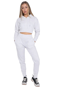 Conjunto Deportivo Negro Premium para Mujer, Sudadera Corta con Capucha y Pantalones Jogger, Ropa Deportiva Informal para Gimnasio, Atuendo Cómodo - Product Image 5