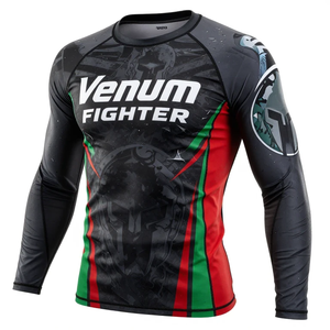 Rashguard de MMA con Logotipo Personalizado, Diseño Propio, Sublimado, Manga Larga, Transpirable, Antibacterial, de Secado Rápido, Venum Fighter - Product Image 2
