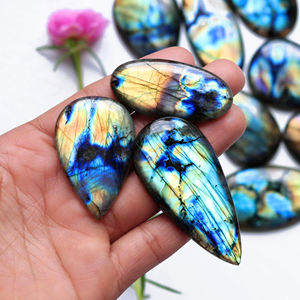 Cabujones de labradorita de alta calidad, piedras preciosas naturales sueltas, multicolor, pulidas a mano, para la fabricación de joyas, venta al por mayor, África. - Product Image 1