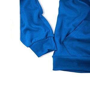 Sweat-shirts à capuche streetwear d'hiver bleus pour hommes, avec logo personnalisé sur le devant, en molleton, haute qualité, commandes en gros, 100% coton - Product Image 4