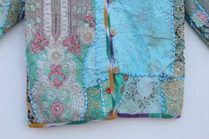 เสื้อแจ็กเก็ตแฟชั่นสไตล์โบฮีเมียนสำหรับผู้หญิงเสื้อแจ็กเก็ตผ้าปะต่อปักลายภาษาอินเดีย - Product Image 3