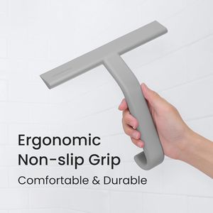 Tergivetro doccia in silicone monopezzo con gancio integrato per appendere facilmente, ideale per finestre, porte e specchi domestici - Product Image 6