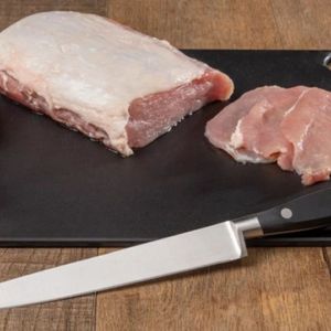 Couteaux de cuisine à lame argentée avec manche noir à trois rivets pour une découpe précise de la viande crue (bœuf et porc) à la maison - Product Image 5