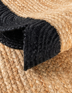 Black Scalloped Border Natural Jute Runner Handmade Braided Woven Farmhouse <b>Boho</b> Hallway Kitchen Entryway Area <b>Rug</b> Home Decor - Product Image 3
