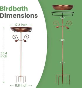 Baño para Pájaros de Metal de Lujo, Diseño Elegante con Forma de Cuenco, para Jardín y Experiencia de Bebedero para Aves - Product Image 6